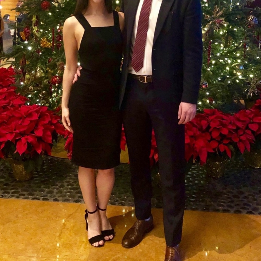 Reformation Black Square-Neck, Open-Back Midi Dress (size 2)